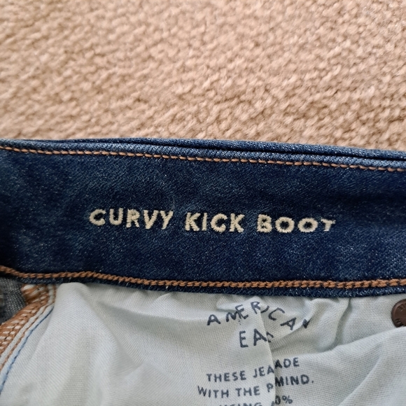 American Eagle Jeans Women's Size 8 Curvy Kick Boot Blue Denim - Picture 6 of 11